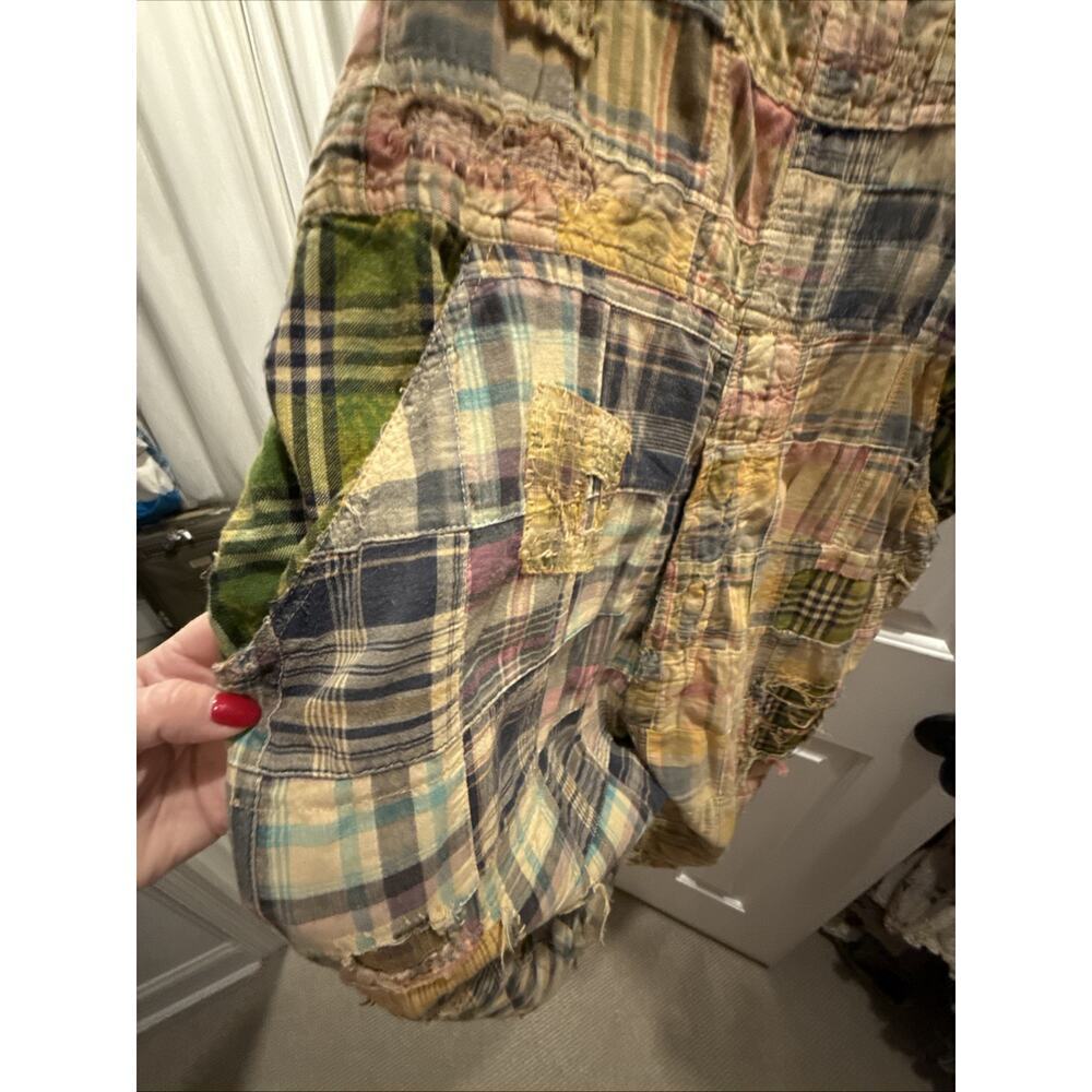 Magnolia Pearl Madras Patchwork Tropical Plaid Overalls One size NWT - Picture 7 of 12